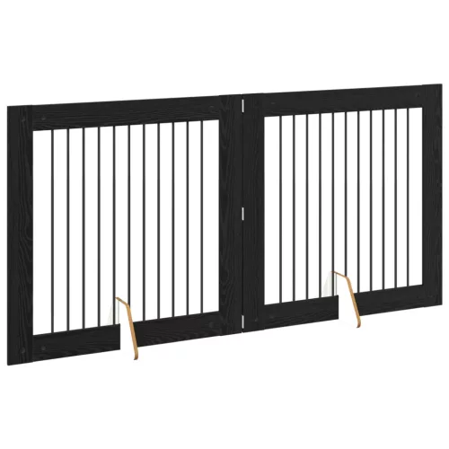  Kutyakerítés állványokkal 2 pcs Fekete Tölgy 100 x 100 cm