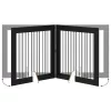  Kutyakerítés állványokkal 2 pcs Fekete Tölgy 100 x 100 cm