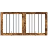  Kutyakerítés állványokkal 2 pcs Füstös Tölgy 100 x 100 cm