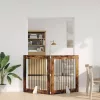  Kutyakerítés állványokkal 2 pcs Füstös Tölgy 100 x 100 cm