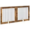  Kutyakerítés állványokkal 2 pcs Füstös Tölgy 100 x 100 cm
