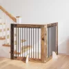  Kutyakerítés állványokkal 2 pcs Antik Fa 100 x 100 cm