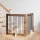  Kutyakerítés állványokkal 2 pcs Antik Fa 100 x 100 cm