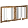  Kutyakerítés állványokkal 2 pcs Antik Fa 100 x 100 cm
