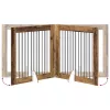  Kutyakerítés állványokkal 2 pcs Antik Fa 100 x 100 cm