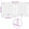  Kutyakerítés állványokkal 2 pcs Antik Fa 100 x 100 cm