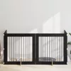  Kutyakerítés állványokkal 4 pcs Fekete Tölgy 100 x 100 cm