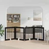  Kutyakerítés állványokkal 4 pcs Fekete Tölgy 100 x 100 cm