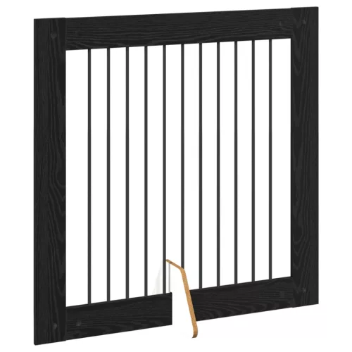  Kutyakerítés állványokkal 4 pcs Fekete Tölgy 100 x 100 cm