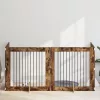  Kutyakerítés állványokkal 4 pcs Füstös Tölgy 100 x 100 cm