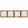  Kutyakerítés állványokkal 4 pcs Füstös Tölgy 100 x 100 cm