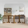  Kutyakerítés állványokkal 4 pcs Füstös Tölgy 100 x 100 cm