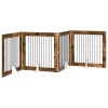  Kutyakerítés állványokkal 4 pcs Füstös Tölgy 100 x 100 cm