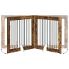  Kutyakerítés állványokkal 4 pcs Füstös Tölgy 100 x 100 cm