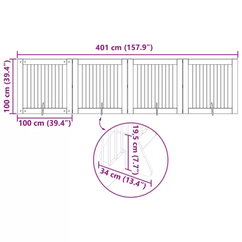  Kutyakerítés állványokkal 4 pcs Füstös Tölgy 100 x 100 cm
