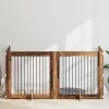 Kutyakerítés állványokkal 4 pcs Antik Fa 100 x 100 cm