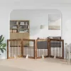  Kutyakerítés állványokkal 4 pcs Antik Fa 100 x 100 cm