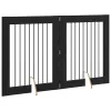  Kutyakerítés állványokkal 2 pcs Fekete Tölgy 80 x 100 cm