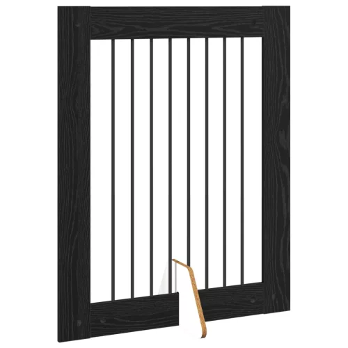  Kutyakerítés állványokkal 2 pcs Fekete Tölgy 80 x 100 cm