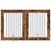  Kutyakerítés állványokkal 2 pcs Füstös Tölgy 80 x 100 cm