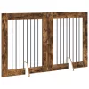  Kutyakerítés állványokkal 2 pcs Füstös Tölgy 80 x 100 cm