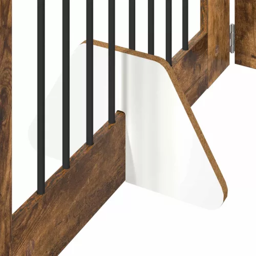  Kutyakerítés állványokkal 2 pcs Füstös Tölgy 80 x 100 cm