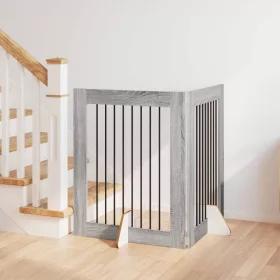    Kutyakerítés állványokkal 2 pcs Szürke Sonoma 80 x 100 cm