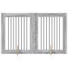  Kutyakerítés állványokkal 2 pcs Szürke Sonoma 80 x 100 cm