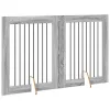  Kutyakerítés állványokkal 2 pcs Szürke Sonoma 80 x 100 cm