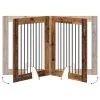  Kutyakerítés állványokkal 2 pcs Antik Fa 80 x 100 cm Szerelt Fa