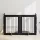  Kutyakerítés állványokkal 4 pcs Fekete Tölgy 80 x 100 cm