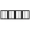  Kutyakerítés állványokkal 4 pcs Fekete Tölgy 80 x 100 cm
