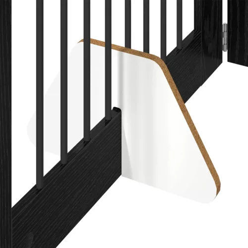  Kutyakerítés állványokkal 4 pcs Fekete Tölgy 80 x 100 cm
