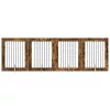  Kutyakerítés állványokkal 4 pcs Füstös Tölgy 80 x 100 cm