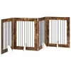  Kutyakerítés állványokkal 4 pcs Füstös Tölgy 80 x 100 cm