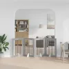  Kutyakerítés állványokkal 4 pcs Szürke Sonoma 80 x 100 cm