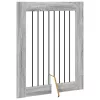  Kutyakerítés állványokkal 4 pcs Szürke Sonoma 80 x 100 cm