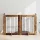  Kutyakerítés állványokkal 4 pcs Antik Fa 80 x 100 cm Szerelt Fa