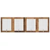  Kutyakerítés állványokkal 4 pcs Antik Fa 80 x 100 cm Szerelt Fa