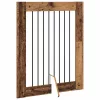  Kutyakerítés állványokkal 4 pcs Antik Fa 80 x 100 cm Szerelt Fa