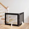  Kutyakerítés állványokkal 2 pcs Fekete Tölgy 100 x 80 cm