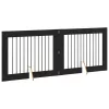  Kutyakerítés állványokkal 2 pcs Fekete Tölgy 100 x 80 cm