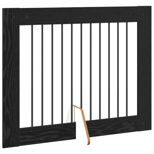  Kutyakerítés állványokkal 2 pcs Fekete Tölgy 100 x 80 cm