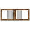 Kutyakerítés állványokkal 2 pcs Füstös Tölgy 100 x 80 cm