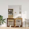  Kutyakerítés állványokkal 2 pcs Füstös Tölgy 100 x 80 cm