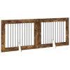  Kutyakerítés állványokkal 2 pcs Füstös Tölgy 100 x 80 cm