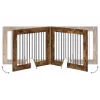  Kutyakerítés állványokkal 2 pcs Füstös Tölgy 100 x 80 cm