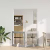  Kutyakerítés állványokkal 2 pcs Szürke Sonoma 100 x 80 cm