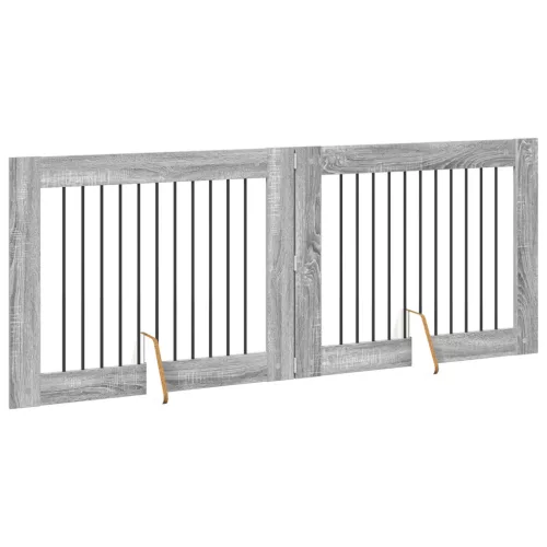  Kutyakerítés állványokkal 2 pcs Szürke Sonoma 100 x 80 cm