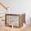  Kutyakerítés állványokkal 2 pcs Antik Fa 100 x 80 cm Szerelt Fa